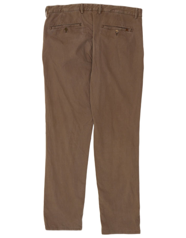 Massimo Dutti Pantalón Chino Slim Fit Casual Hombre EU 46 XL W36 L31 Beige