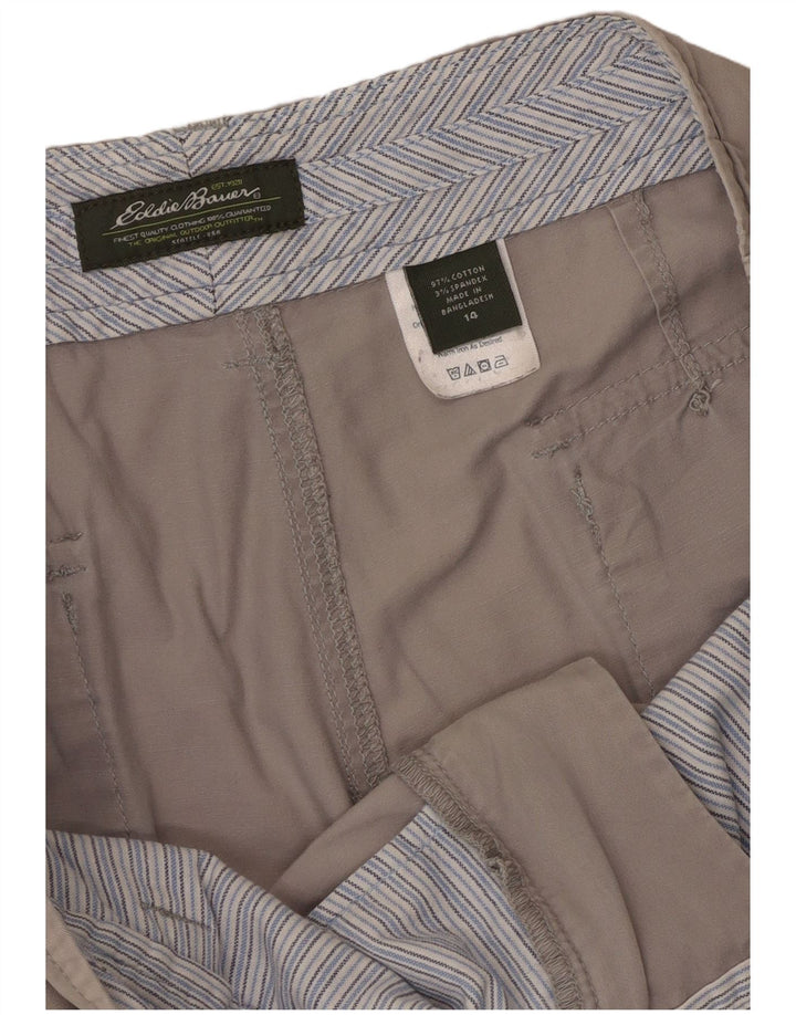 Eddie Bauer Pantalones cortos casuales para hombre US 14 XL W36 Gris Algodón
