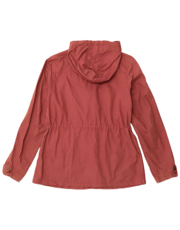 FAT FACE Chaqueta de lona con capucha para mujer UK 40 Algodón granate mediano