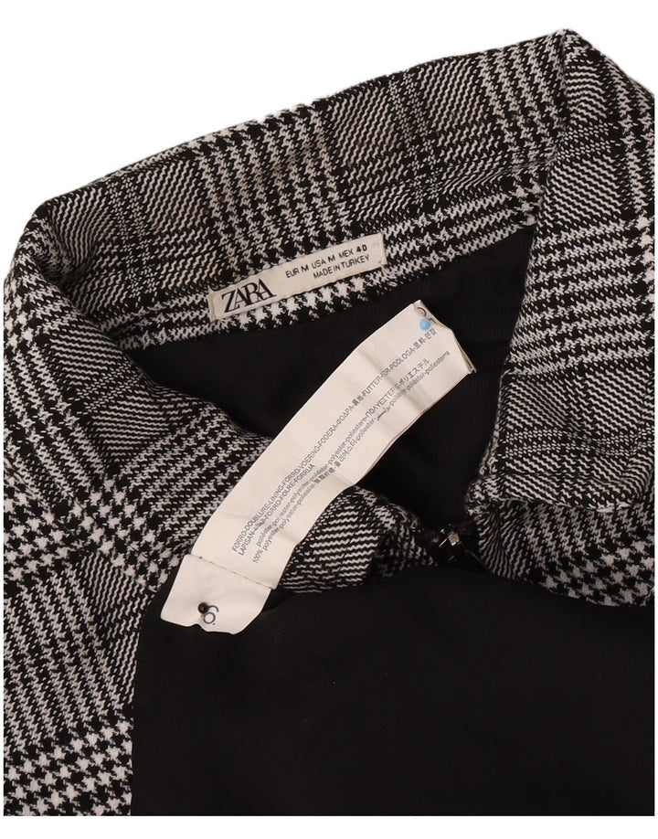 Zara Mens Bomber Jacket UK 38 Poliéster a cuadros gris medio