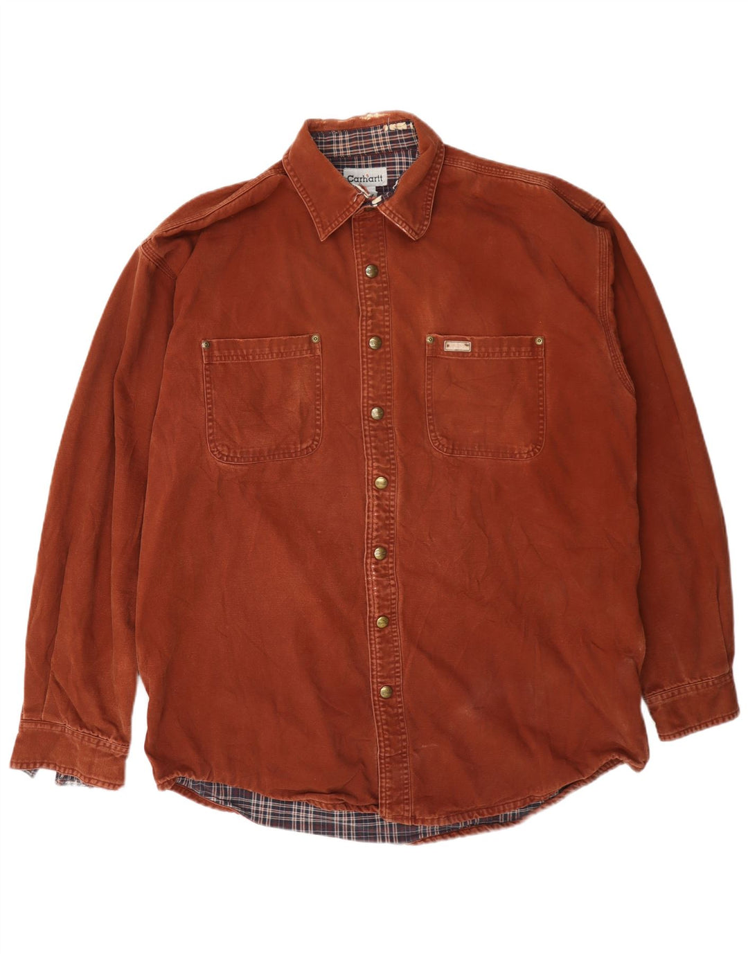 Carhartt Hombre Lumberjack Camisa Grande Algodón Marrón