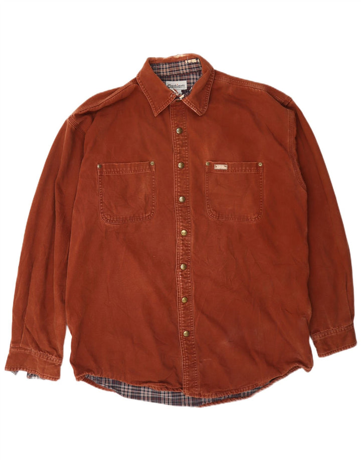 Carhartt Hombre Lumberjack Camisa Grande Algodón Marrón