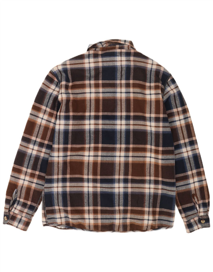 Camisa de franela de leñador Carrera para hombre, cuadros marrón medio