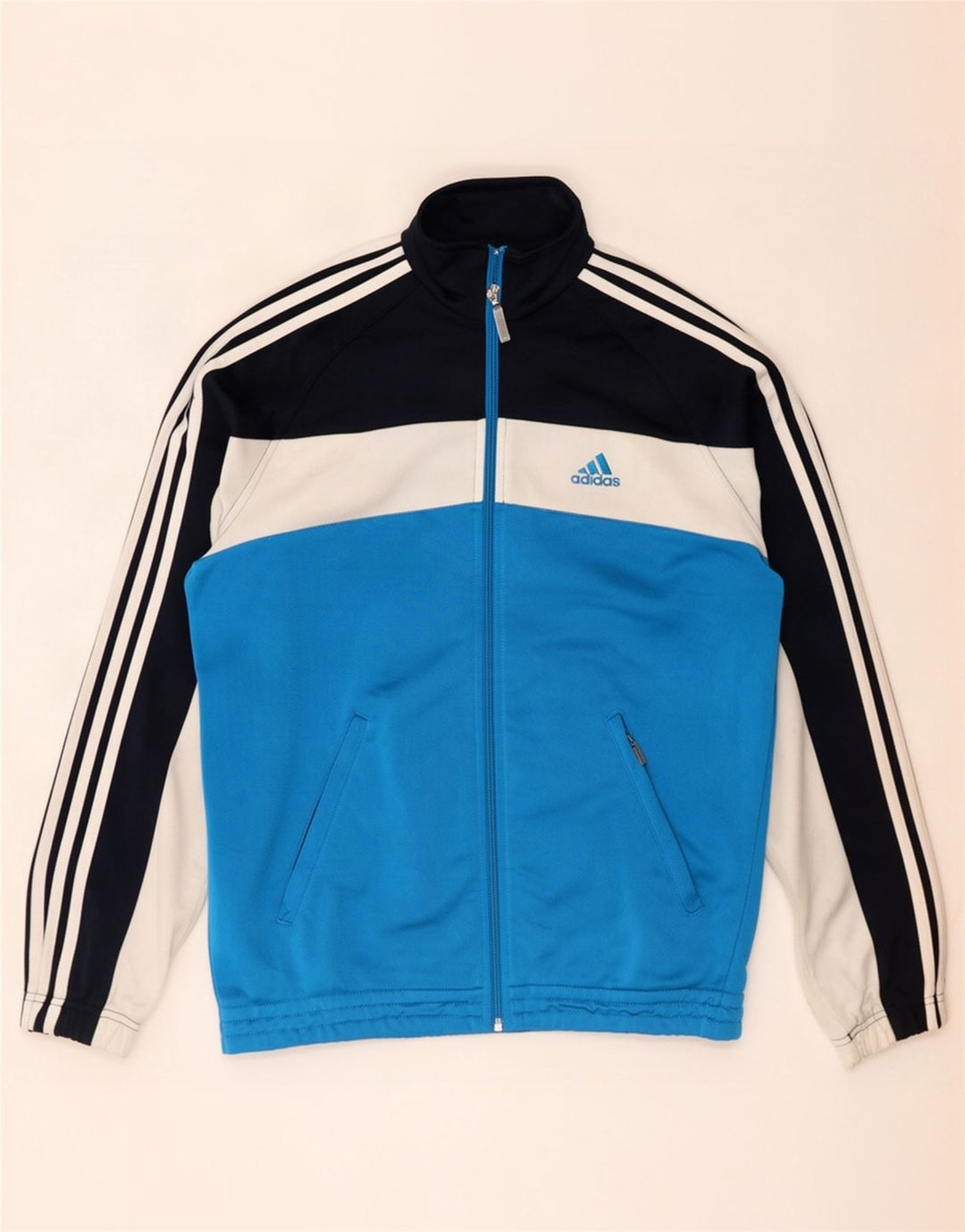 Adidas - Chaqueta de chándal para hombre, talla 38/40, color azul medio, poliéster