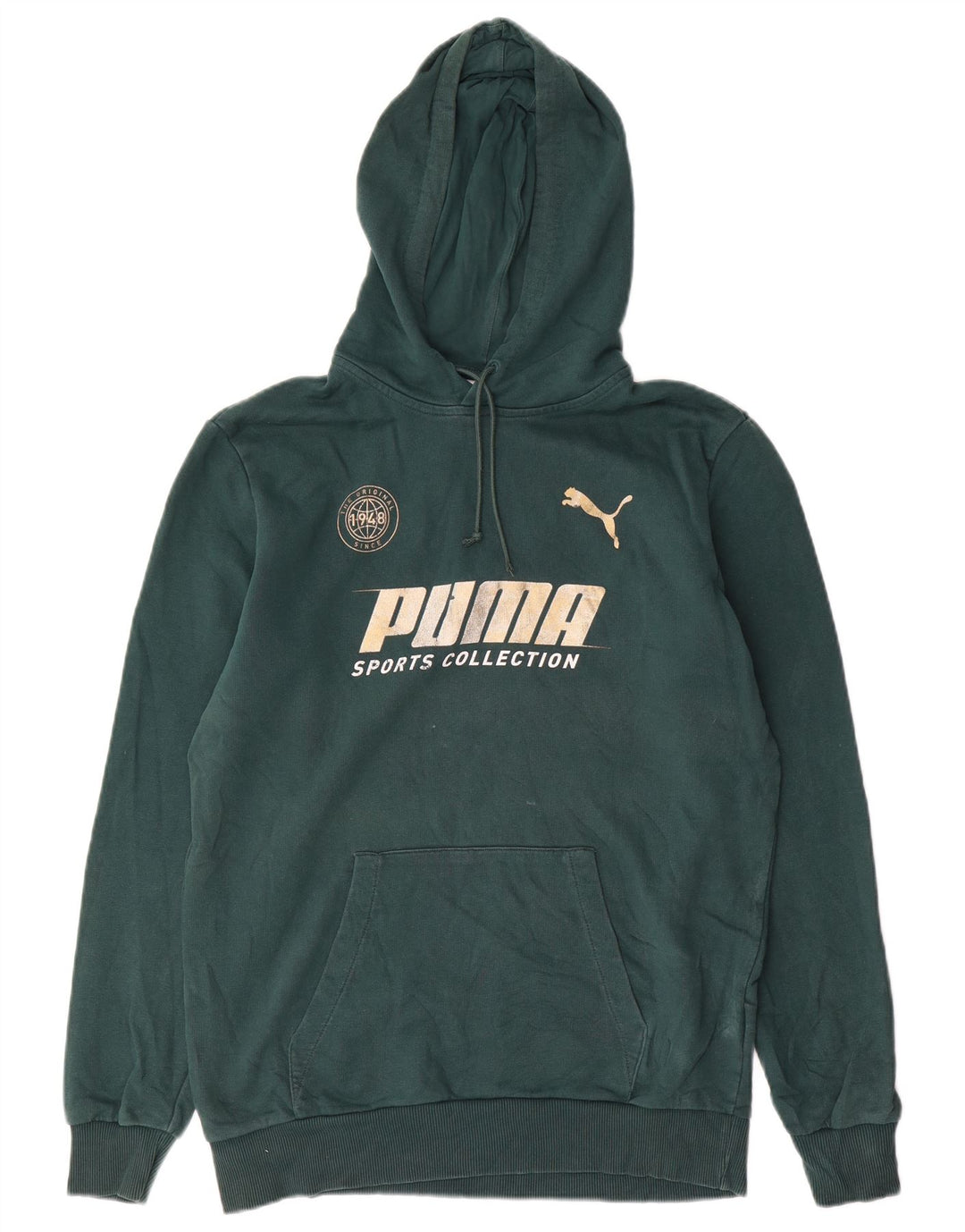 Puma Hombre Sudadera Con Capucha Gráfica Jersey De Algodón Verde Medio