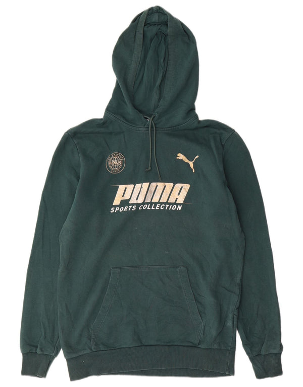 Puma Hombre Sudadera Con Capucha Gráfica Jersey De Algodón Verde Medio