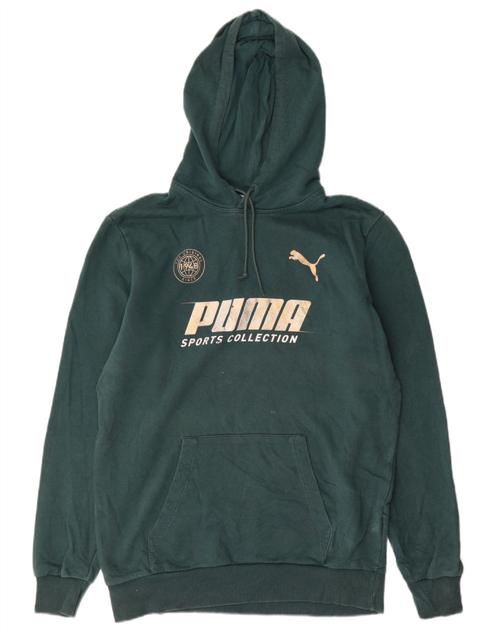 Puma Hombre Sudadera Con Capucha Gráfica Jersey De Algodón Verde Medio