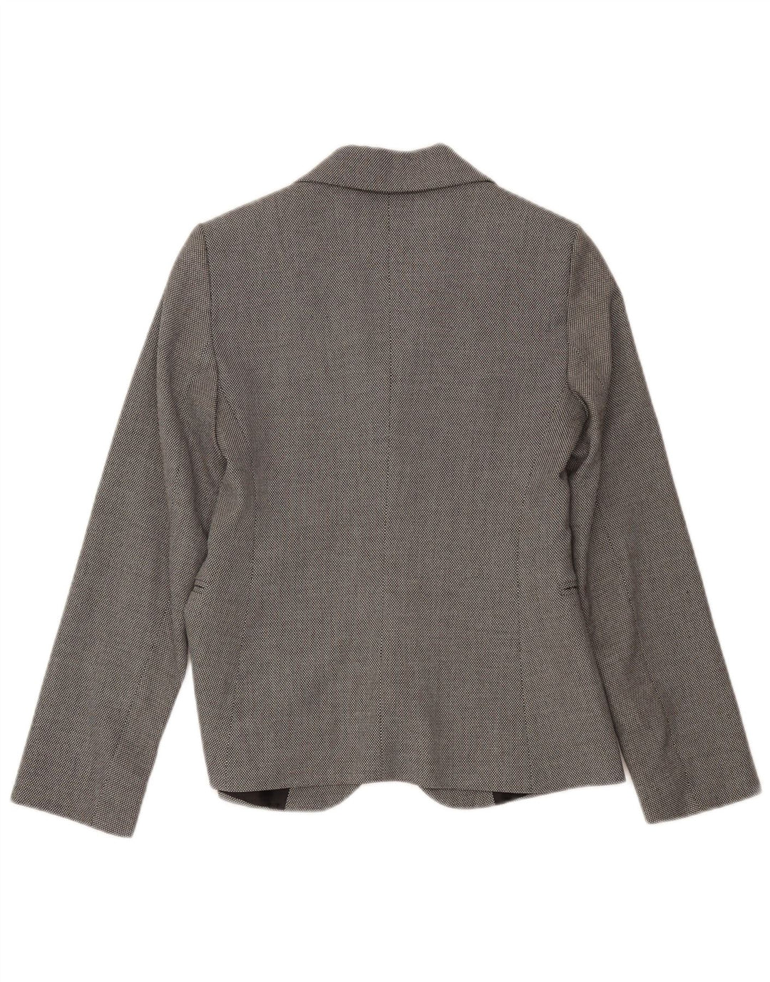 Benetton Chaqueta Americana De 1 Botón Para Mujer UK 8 Small Gris Moteado Poliéster