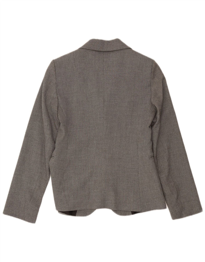 Benetton Chaqueta Americana De 1 Botón Para Mujer UK 8 Small Gris Moteado Poliéster