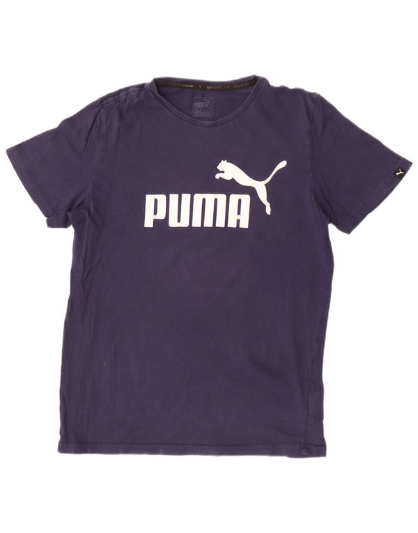 Puma Camiseta Gráfica para Niños Top 15-16 Años Azul Marino Algodón