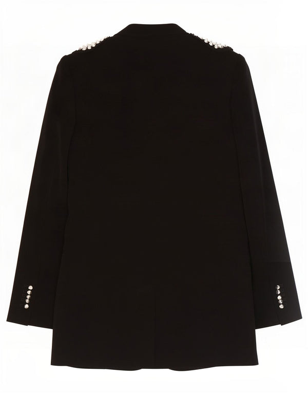 Zara Mujer Chaqueta Americana Abierta UK 40 Mediano Poliéster Negro