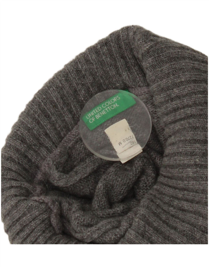 Benetton Jersey De Cuello Vuelto Para Mujer UK 44 Gris Medio