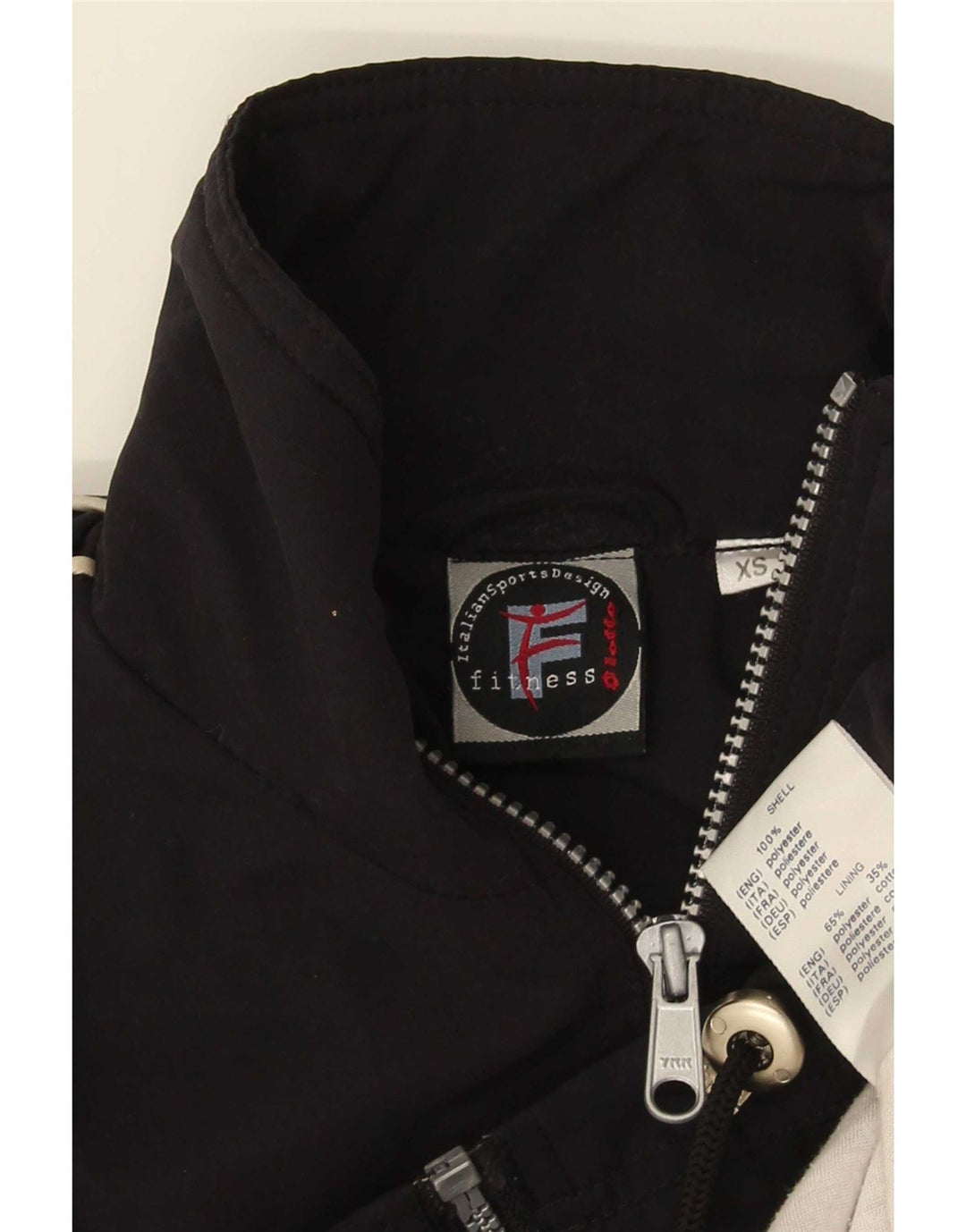 Lotto Chaqueta de chándal holgada para hombre XS Poliéster negro
