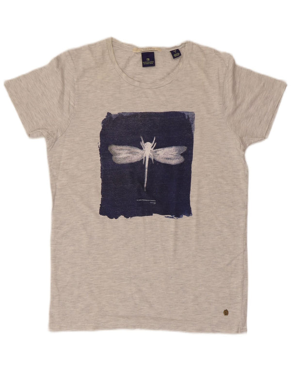 SCOTCH & SODA Camiseta gráfica para hombre Top Small Grey Cotton