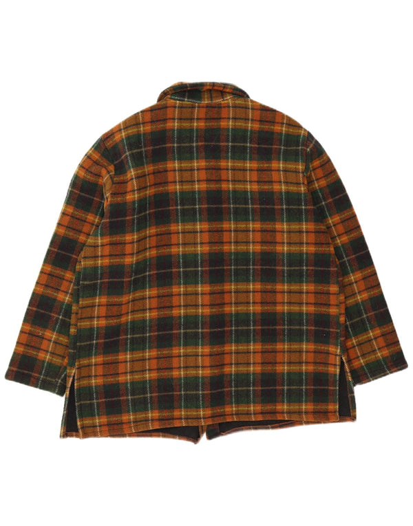 Vintage chaqueta de mujer Reino Unido 14 cuadros verdes grandes