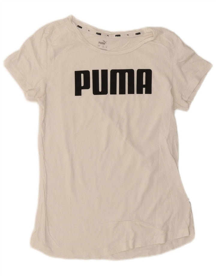 Puma Camiseta gráfica para mujer Top UK 10 Small White