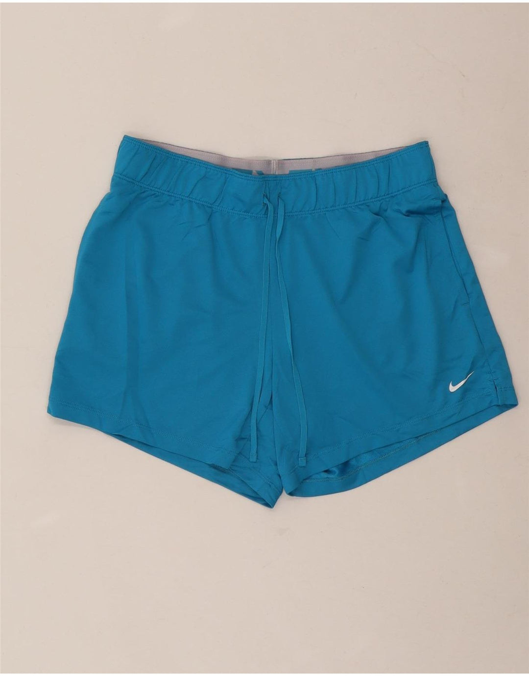 NIKE Pantalones cortos deportivos Dri Fit para mujer UK 10 Pequeño poliéster azul
