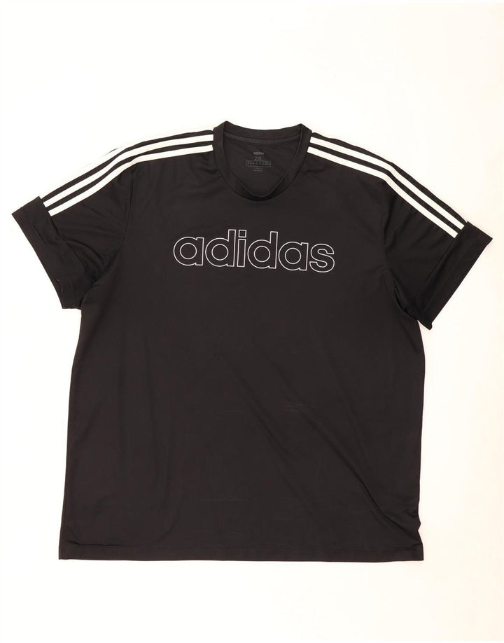 Adidas Mens Climalite Graphic Camiseta Top 2XL Negro Poliéster
