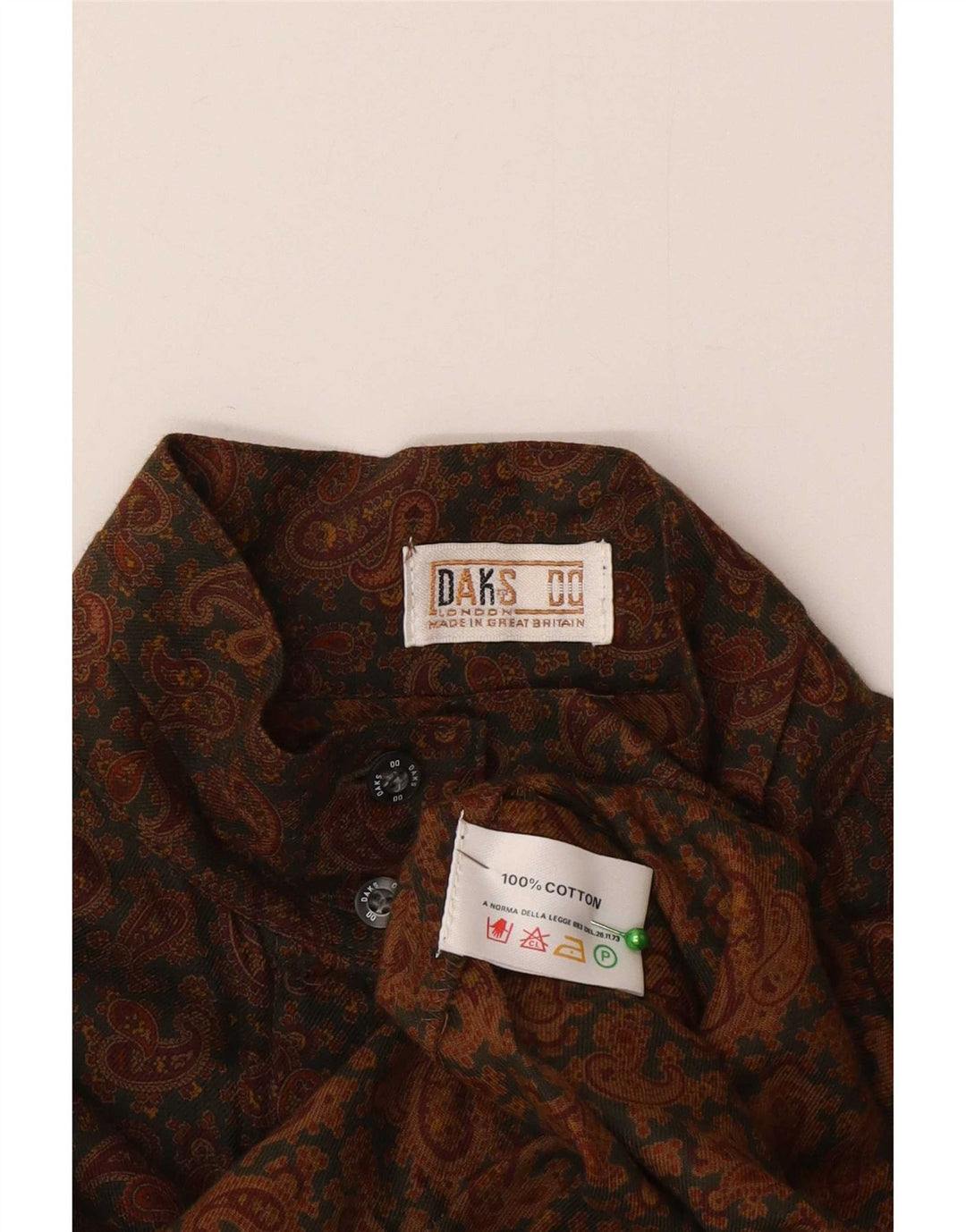 DAKS Camisa para mujer Reino Unido 12 Marrón medio Paisley Algodón