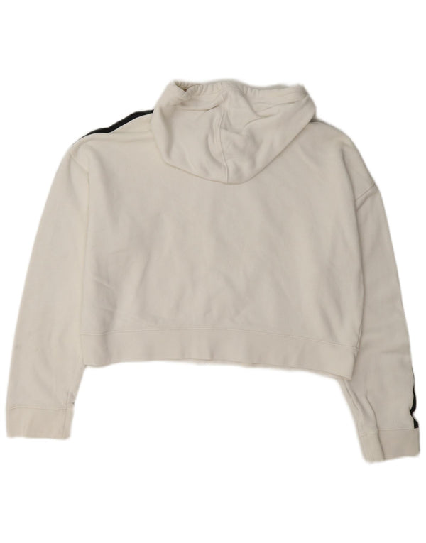Adidas - Sudadera con capucha para mujer, talla 12, algodón blanco mediano