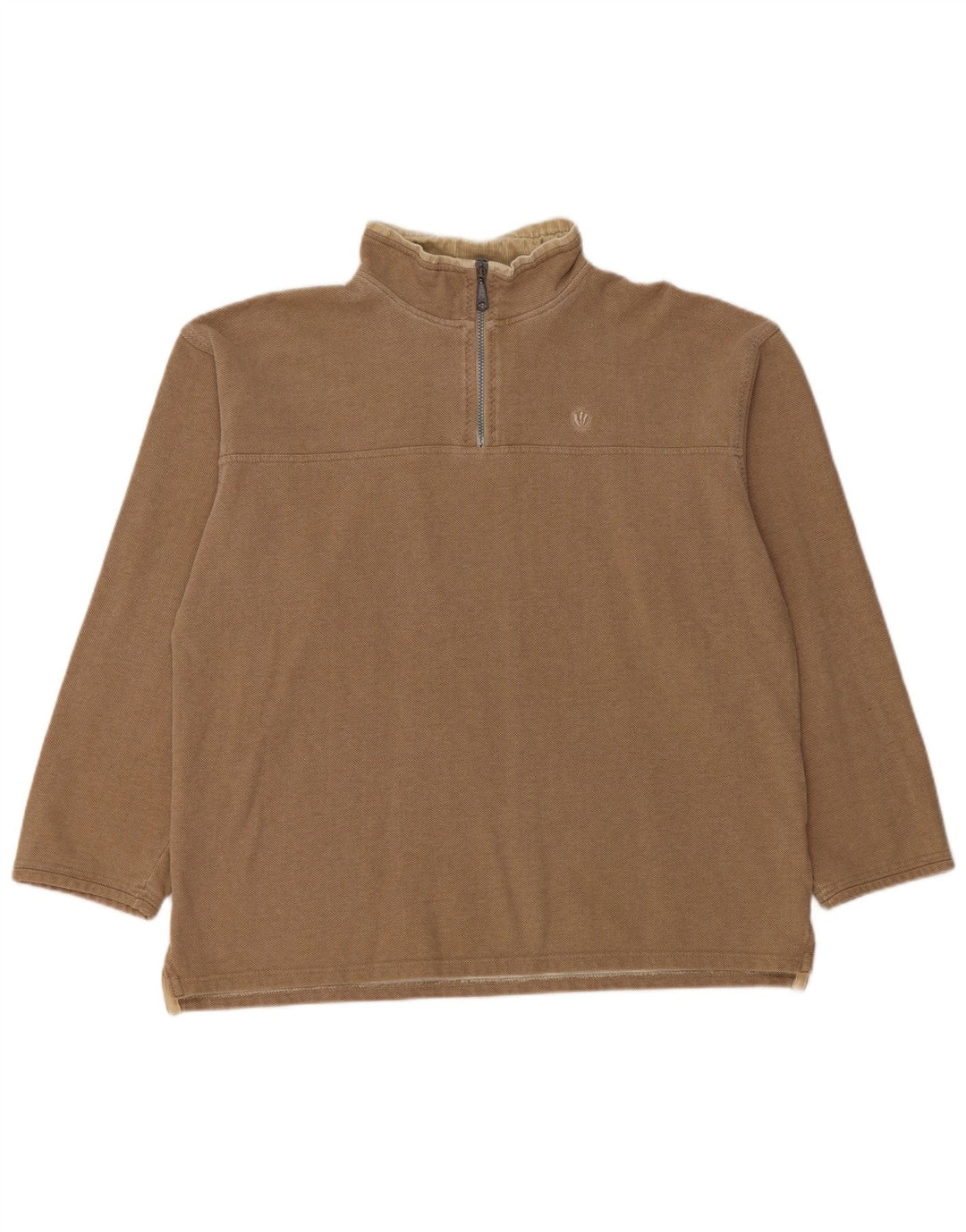 Sudadera con capucha y cuello con cremallera para hombre Fat Face Jersey de algodón beige medio
