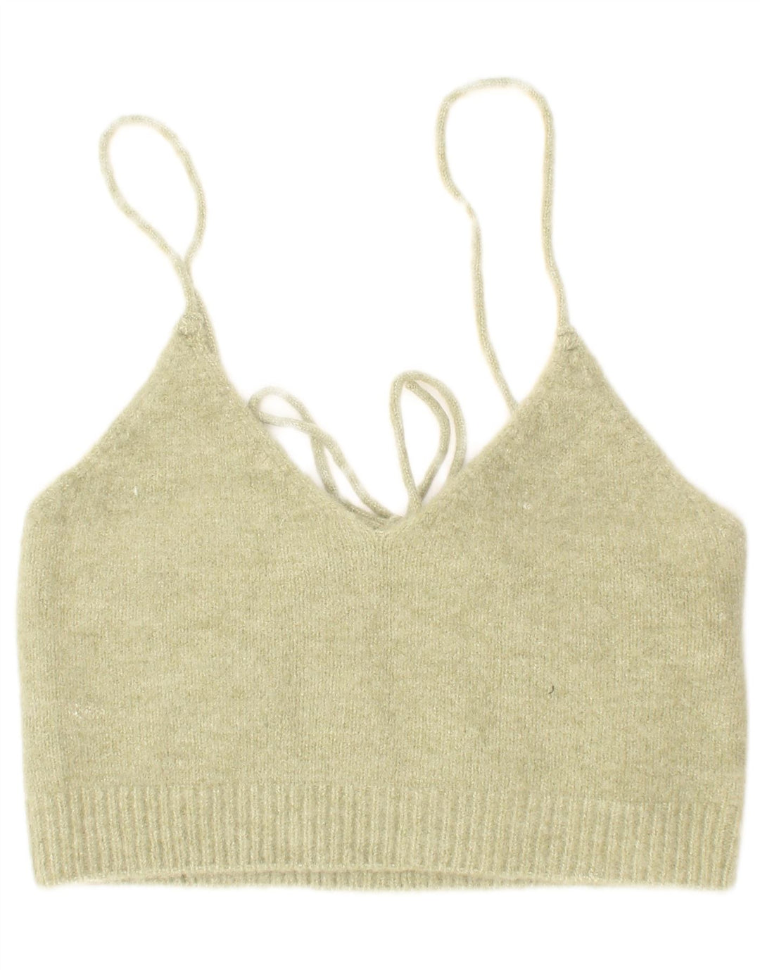 Zara Mujer Crop Top De Punto Small Acrílico Verde