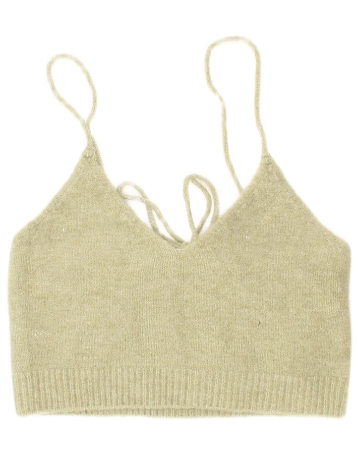 Zara Mujer Crop Top De Punto Small Acrílico Verde