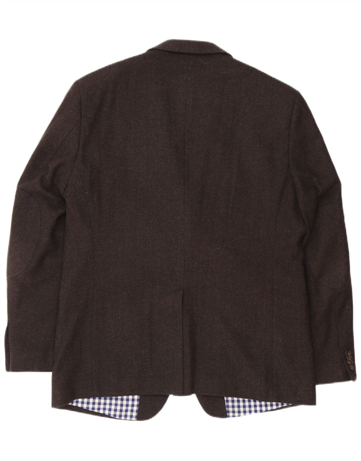 Peckott Chaqueta tipo blazer de 2 botones para hombre IT 52 XL Lana en espiga marrón