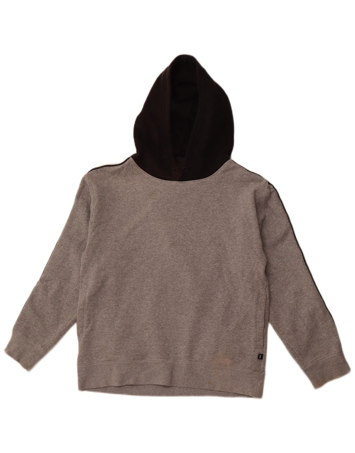NIKE Mens Hoodie Jumper Small Grey Colourblock Cotton