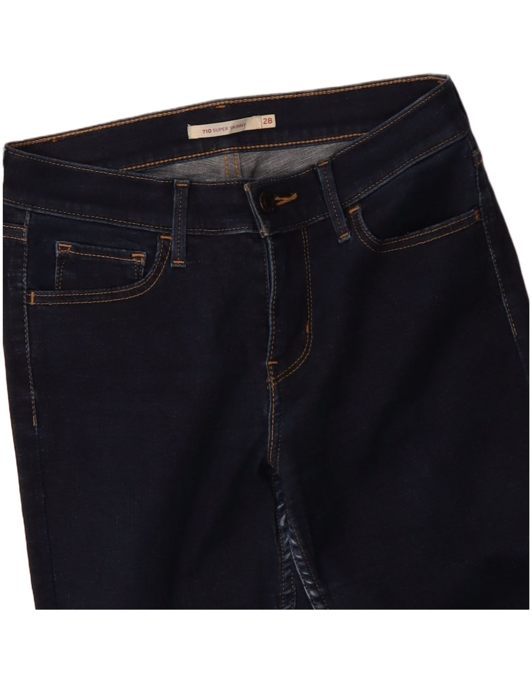 LEVI'S Vaqueros súper ajustados 710 para mujer W28 L30 Algodón azul marino