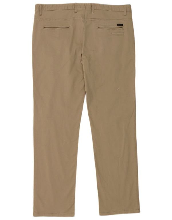 Zara Mens Slim Chino Pantalones EU 48 XL W38 L31 Caqui Algodón