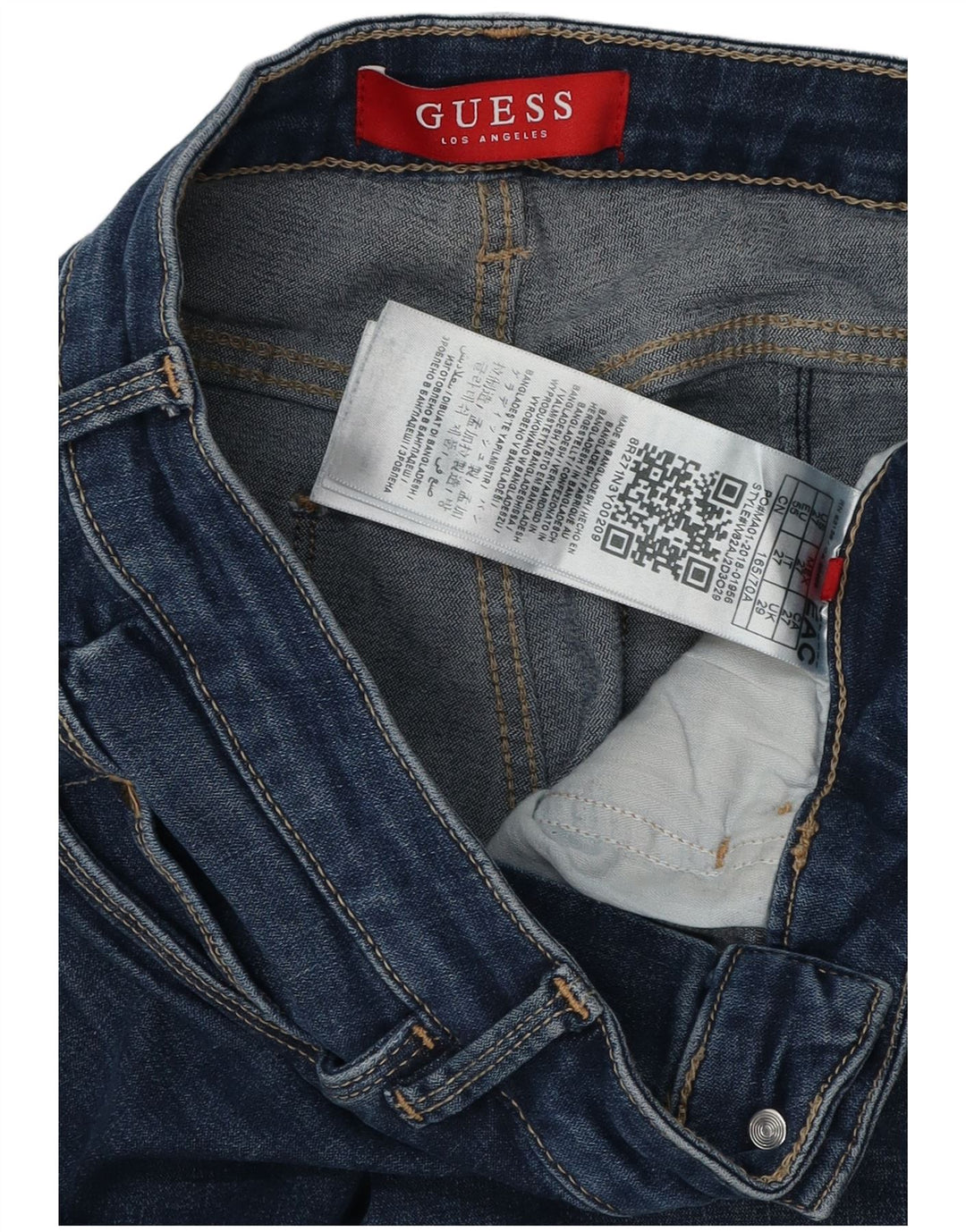 GUESS Vaqueros pitillo para mujer W29 L28 Algodón azul marino