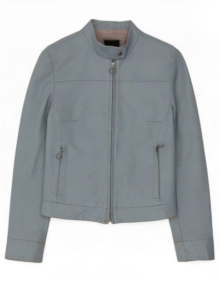 XETRA Chaqueta de cuero para mujer UK 10 Small Blue