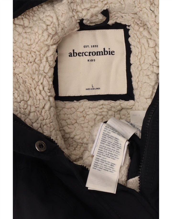 ABERCROMBIE & FITCH Chaqueta bomber con capucha para niñas 11-12 años Grande Azul marino
