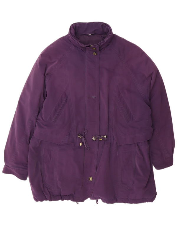 Vintage mujer abrigo acolchado de gran tamaño EU 46 XL poliéster púrpura
