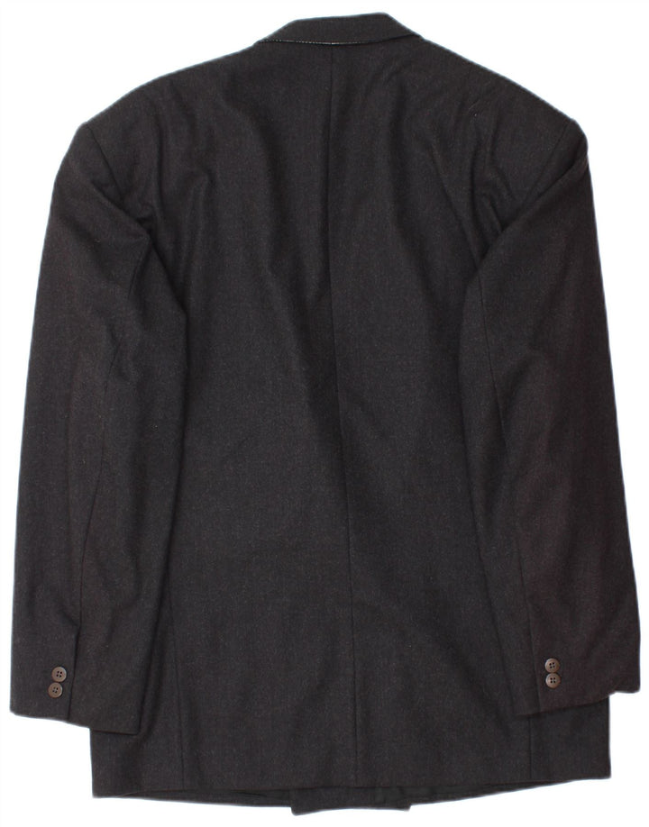 Reiss Chaqueta tipo blazer con doble botonadura para hombre IT 48 Lana virgen mediana negra