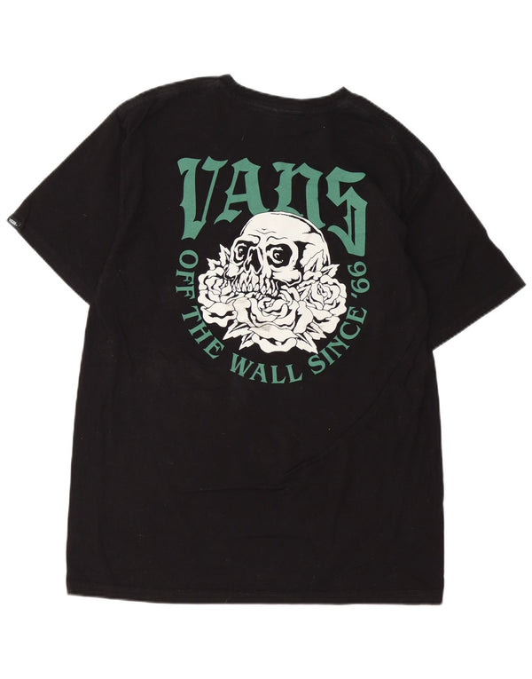 VANS Camiseta gráfica de corte clásico para hombre Top Medium Black Cotton