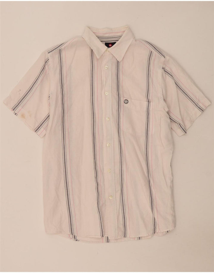 Murphy & Nye Camisa de manga corta para hombre XL Blanco Rayas