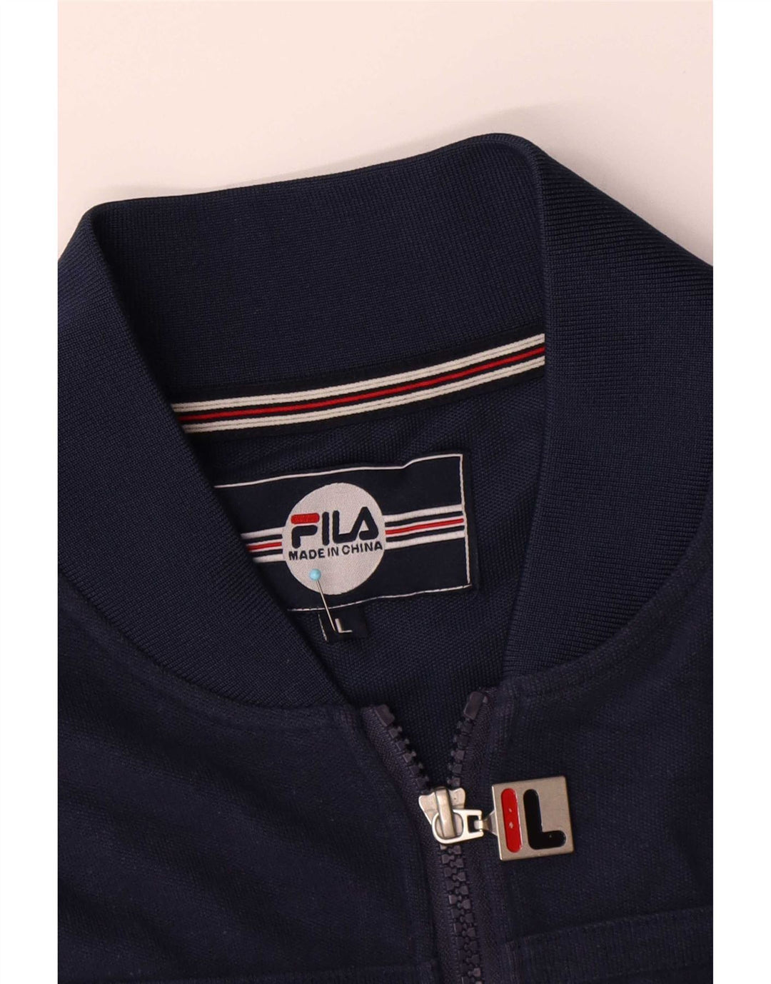 Fila Mens Chándal Top Chaqueta Grande Azul Marino Algodón