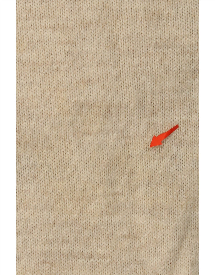 MALAGRIDA Jersey con cuello redondo para hombre, talla grande, color beige, Fair Isle