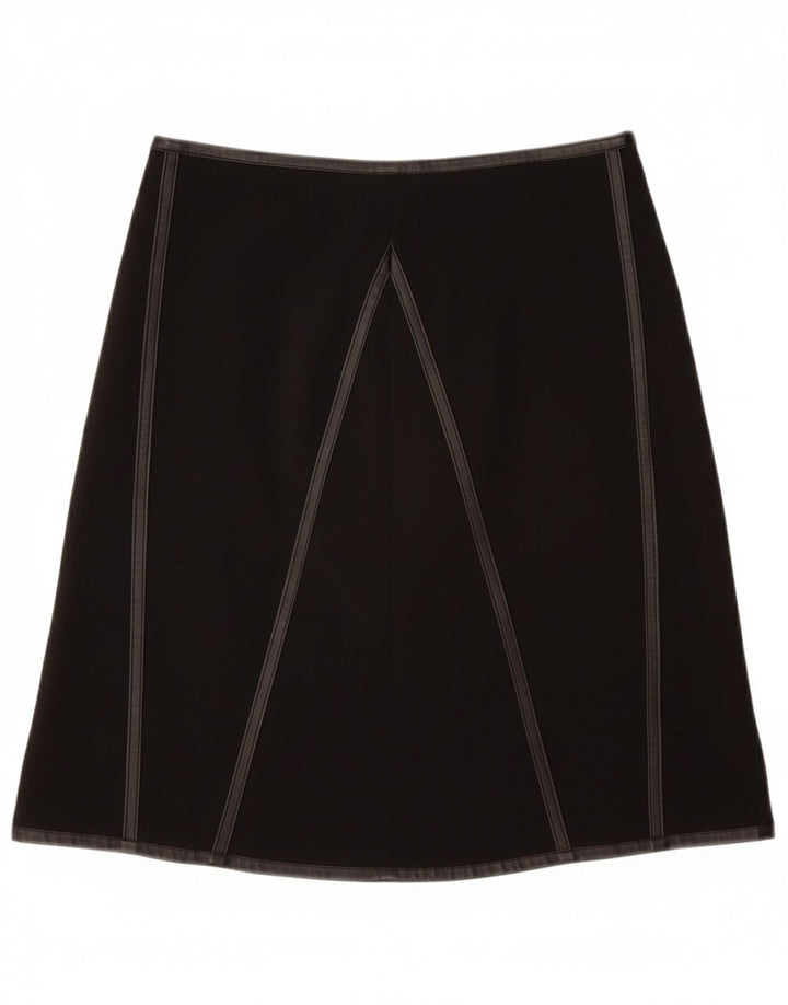 VINTAGE Falda acampanada para mujer W28 Mediana Negra