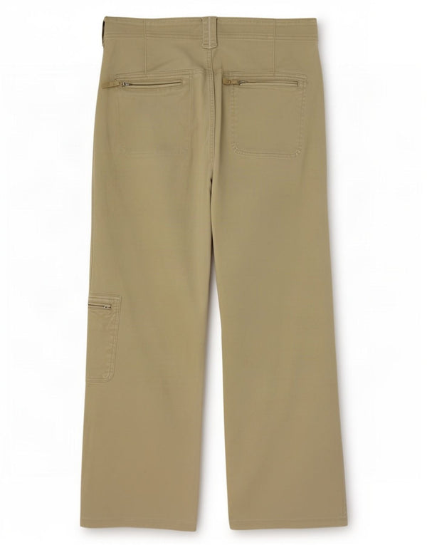 Fila Pantalones cargo rectos para mujer UK 14 Large W36 L26 Algodón caqui