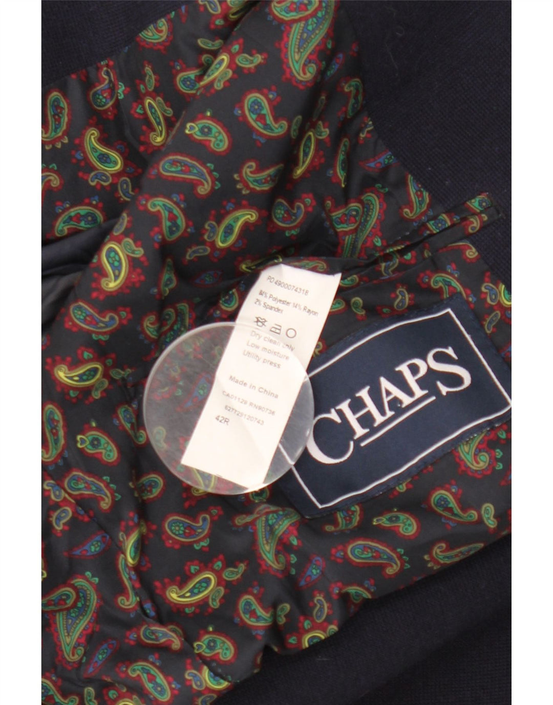 Chaps Chaqueta tipo blazer de 2 botones para hombre UK 42 XL Poliéster azul marino