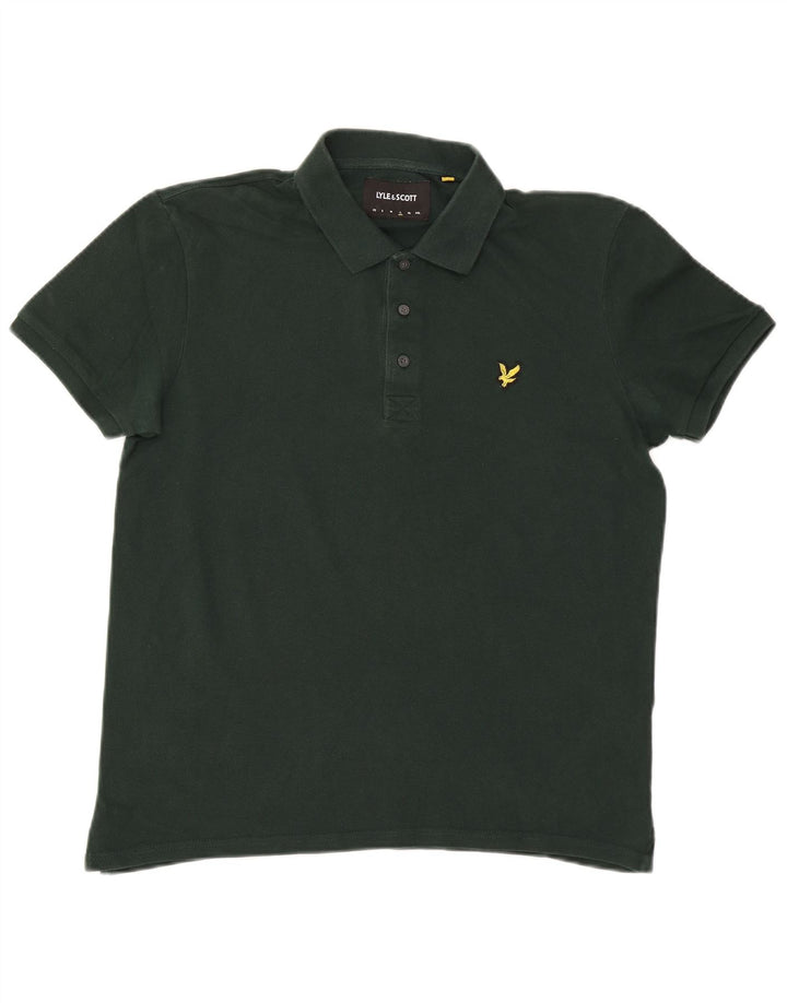 Lyle & Scott Polo para hombre de algodón verde grande