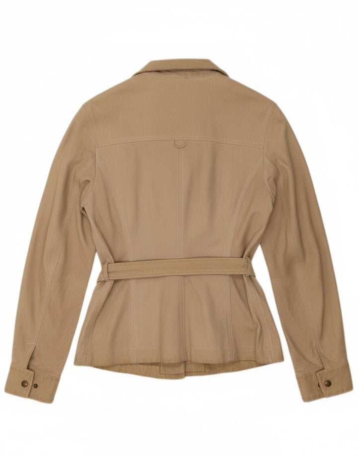 ALYSI Womens Suede Jacket IT 44 Medium Beige Leather