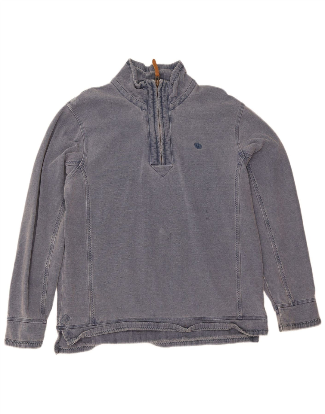 Sudadera con capucha y cuello con cremallera para hombre de Fat Face, jersey de algodón azul grande