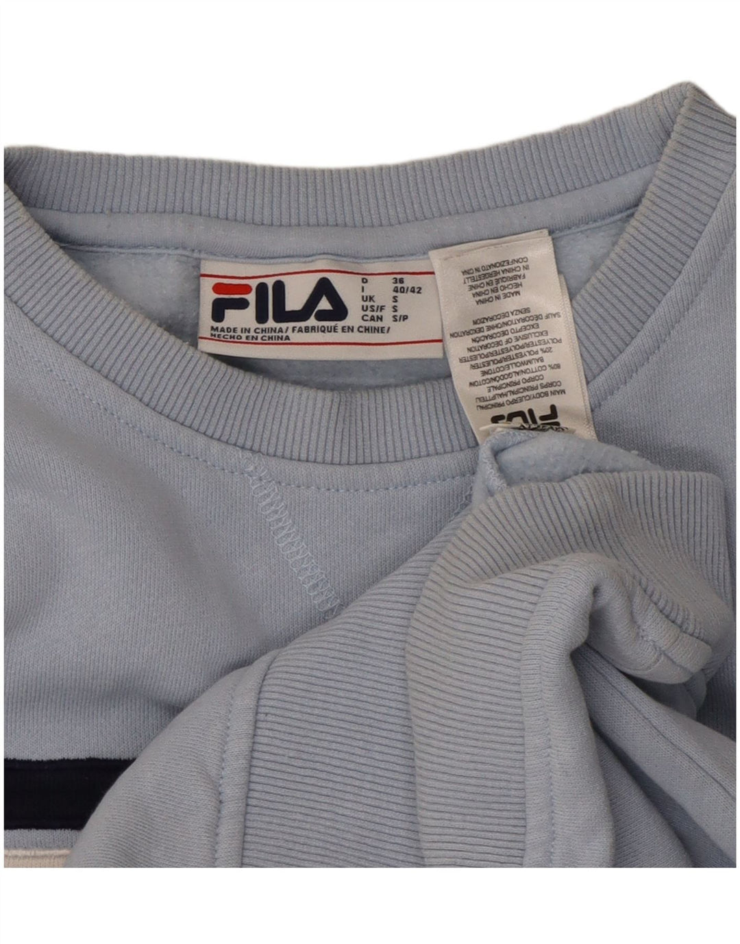FILA Sudadera extragrande para mujer, talla 10, color azul pequeño