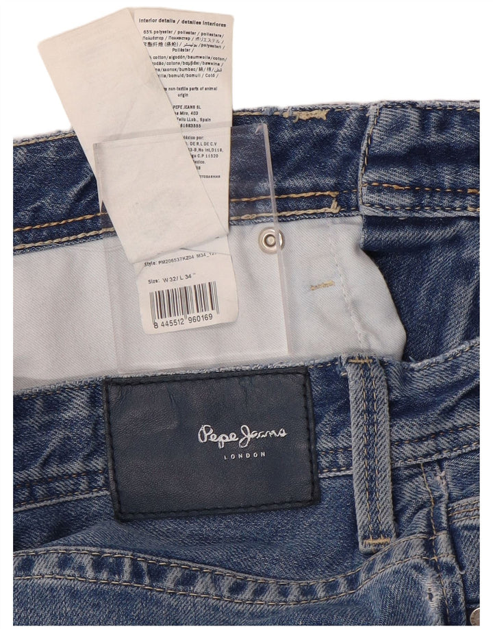 PEPE JEANS Vaqueros Rectos Mujer W32 L34 Azul Algodón