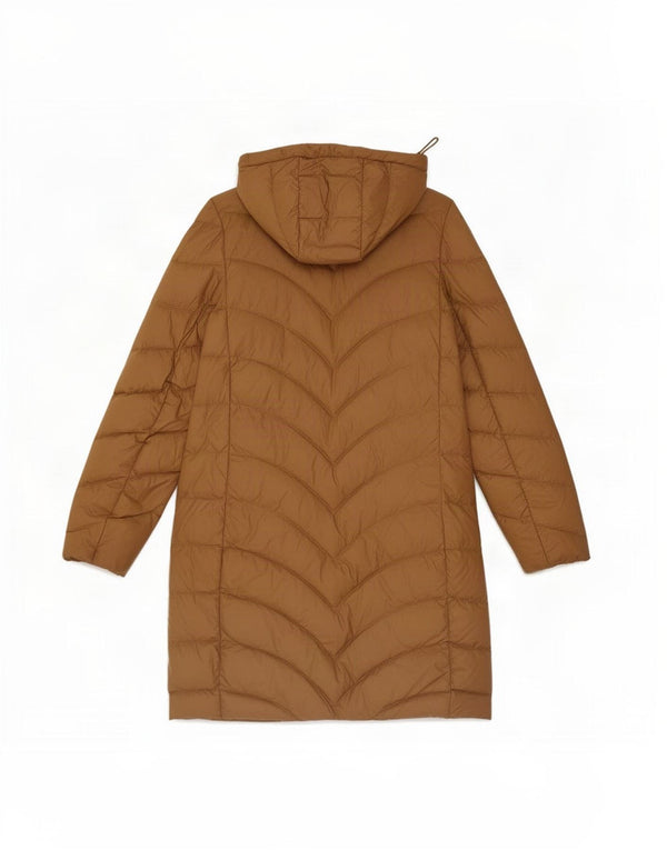 Marks & Spencer Abrigo acolchado con capucha para mujer UK 8 Small Brown