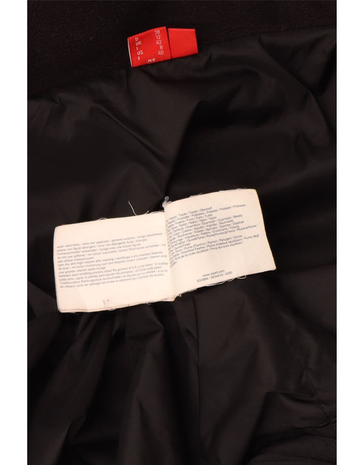 Esprit Abrigo acolchado con capucha para mujer UK 40 Mediano Poliéster negro